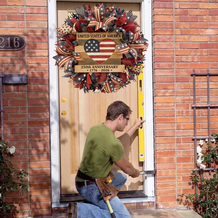 Handmade USA 250th Anniversary Patriotic Wreath