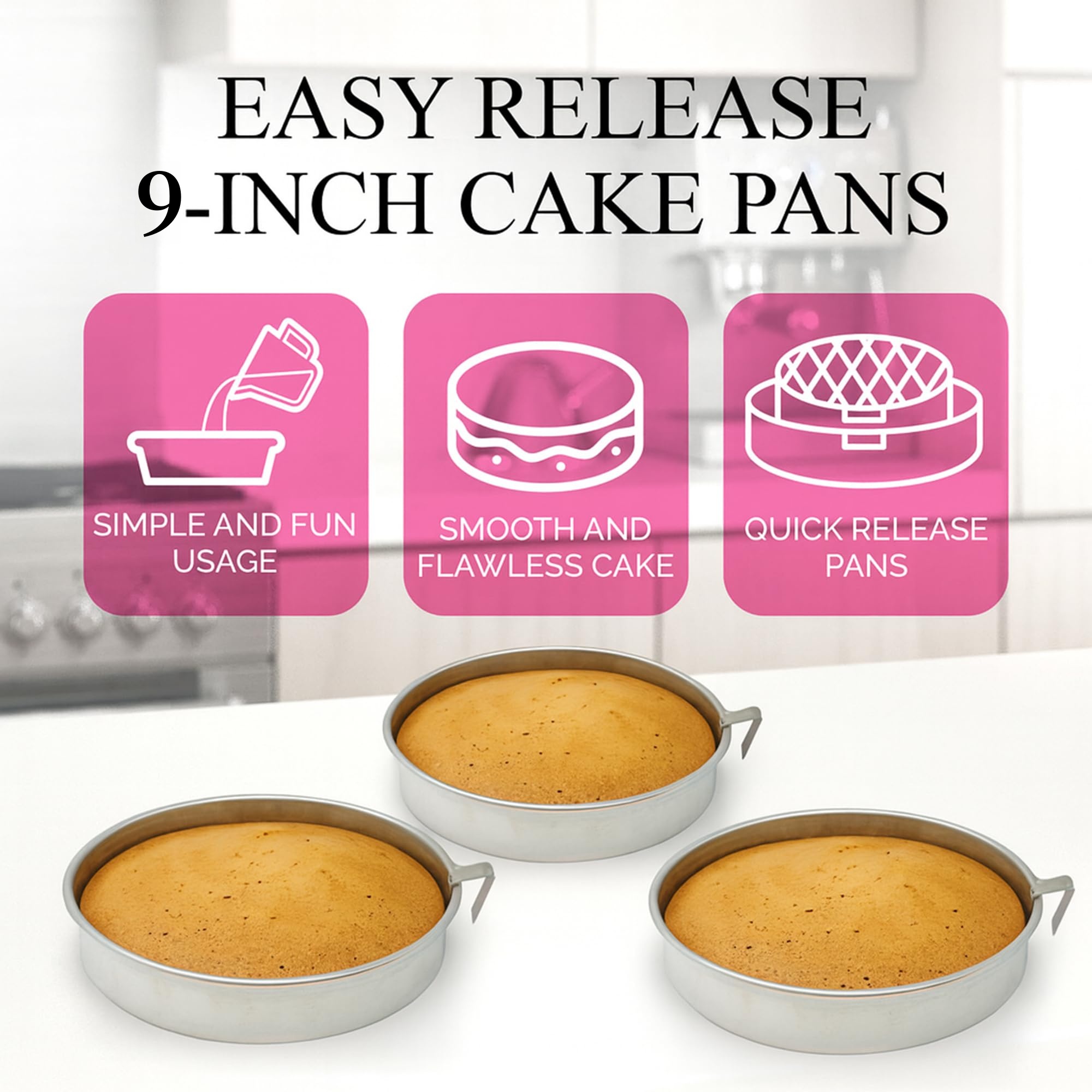 Easy-Release 9-Inch Nonstick Cake Pan – Perfect Cakes Every Time