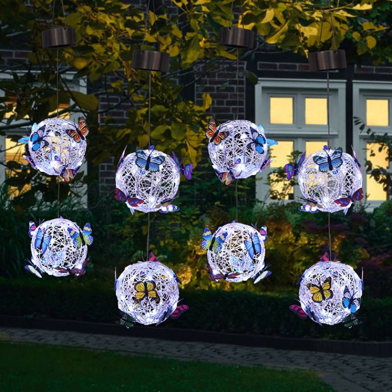 💖LAST DAY 49% OFF💖 Hanging Solar Light Round Ball Light with Butterfly