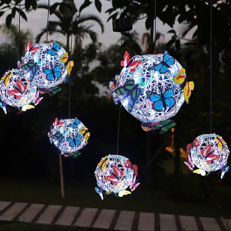 💖LAST DAY 49% OFF💖 Hanging Solar Light Round Ball Light with Butterfly