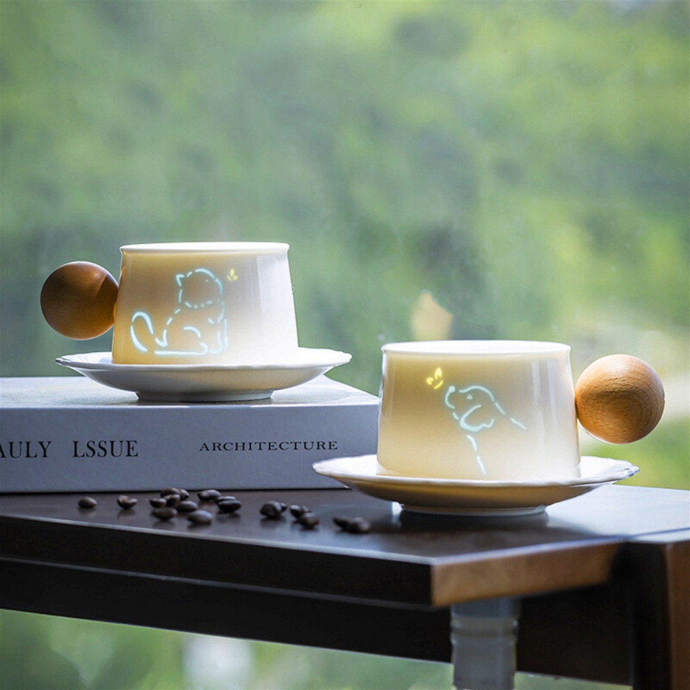 Lumen Cup Collection - Handcrafted “Rice Grain” Porcelain Cups That Glow