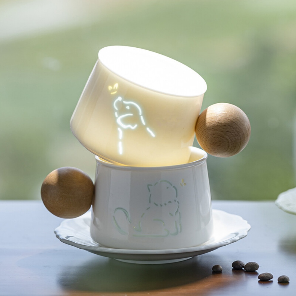 Lumen Cup Collection - Handcrafted “Rice Grain” Porcelain Cups That Glow