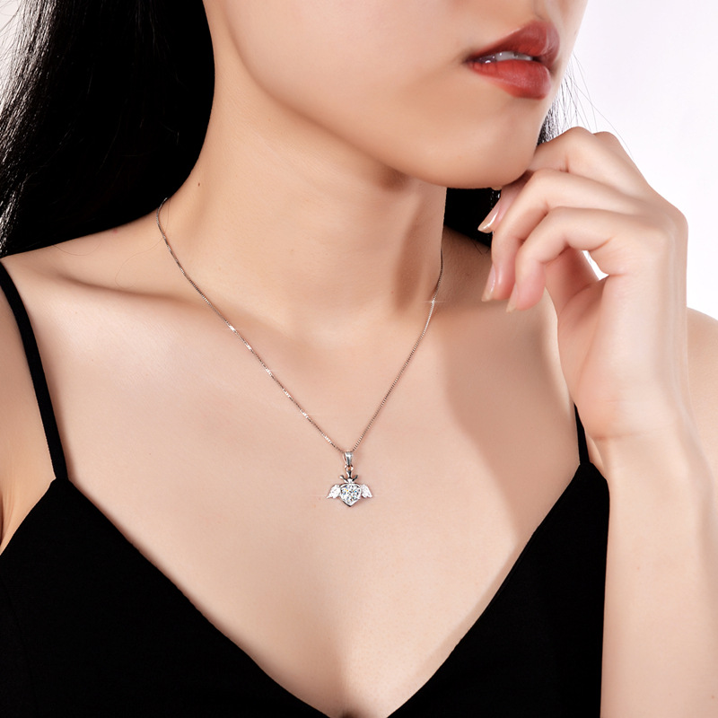 Angel's Love Moissanite Pendant Necklace