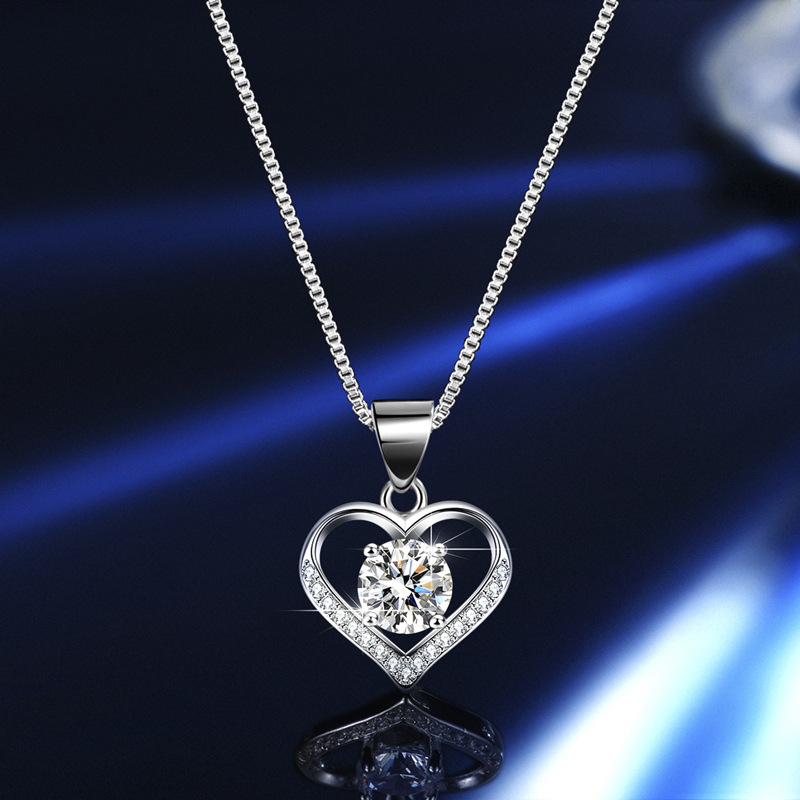 Classic Heart Moissanite Pendant Necklace
