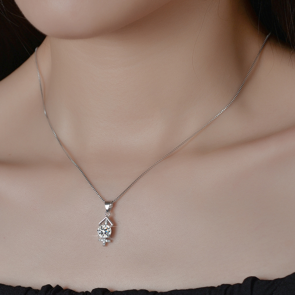 Radiant Cross Moissanite Pendant Necklace