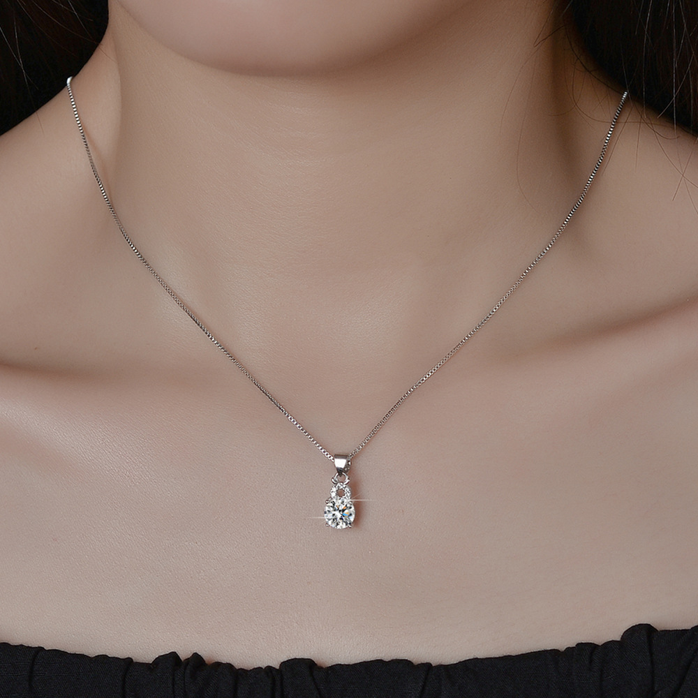 Snowman Moissanite Pendant Necklace