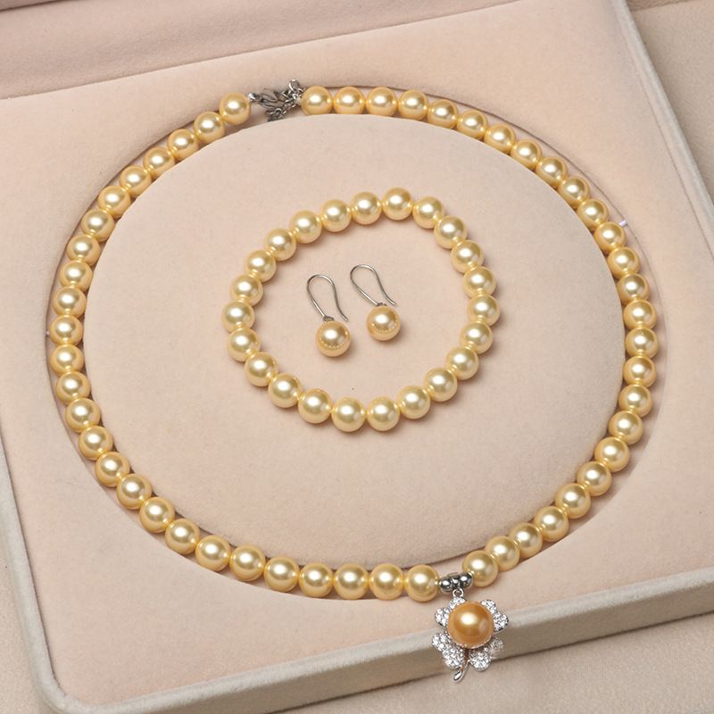 🔥Four-leaf Clover Pendant Akoya Pearl Jewelry Set