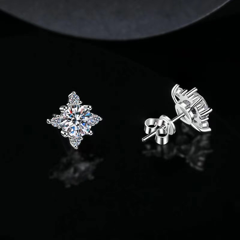 Lucky Four-Leaf Clover Moissanite Earrings