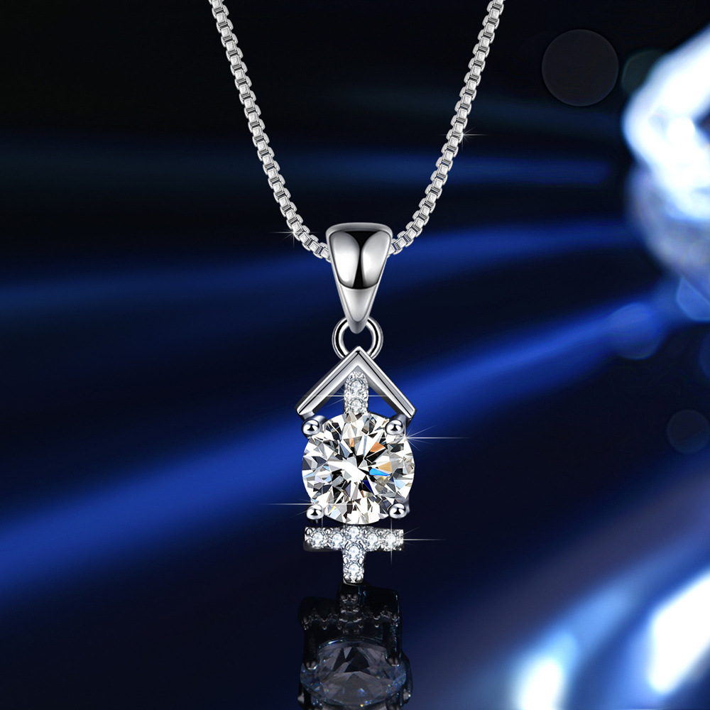 Radiant Cross Moissanite Pendant Necklace