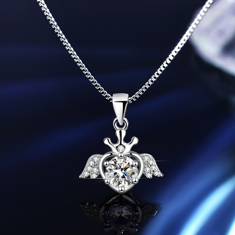 Angel's Love Moissanite Pendant Necklace