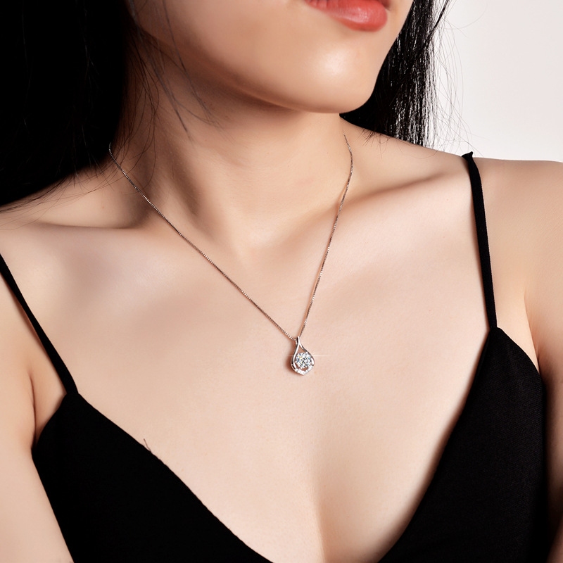 Teardrop Love Moissanite Pendant Necklace