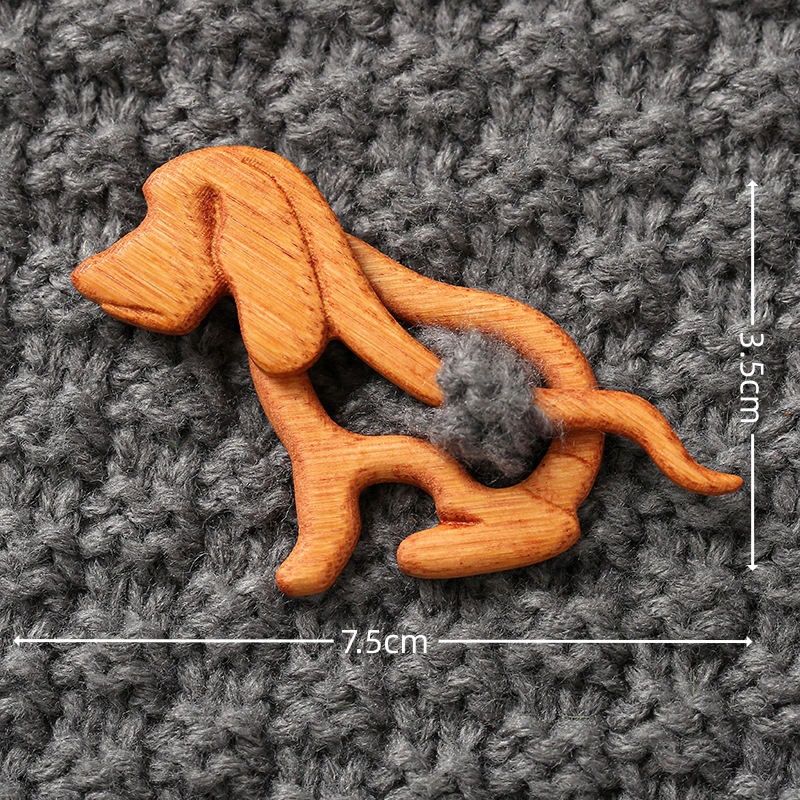 🔥Brooch pin with wooden animal pattern (sweater clip)