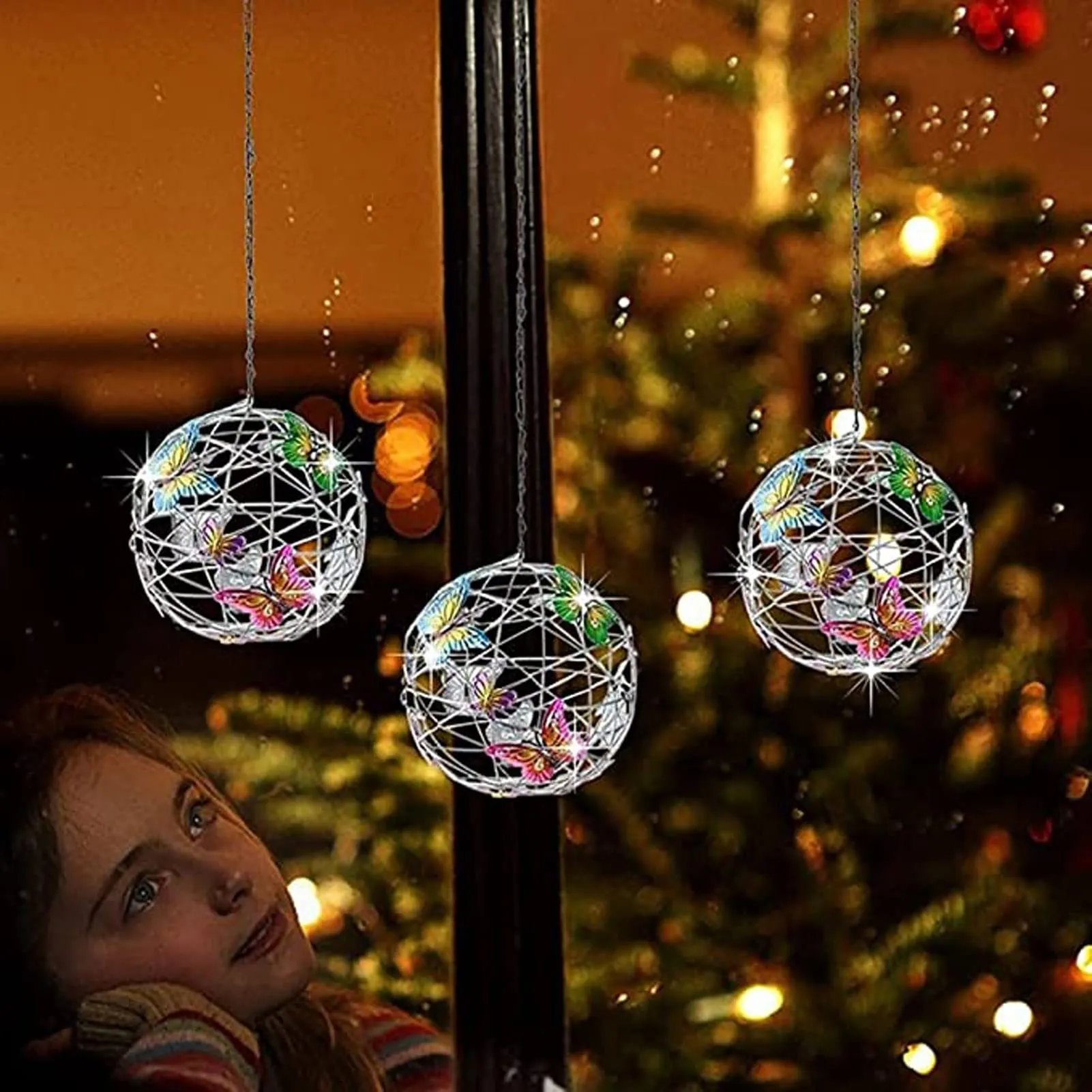 💖LAST DAY 49% OFF💖 Hanging Solar Light Round Ball Light with Butterfly