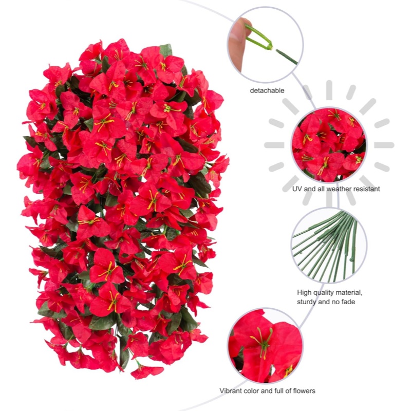 🌺LAST DAY 60% OFF✨-UV Resistant Fall Faux Bougainvillea Artificial Hanging Flowers
