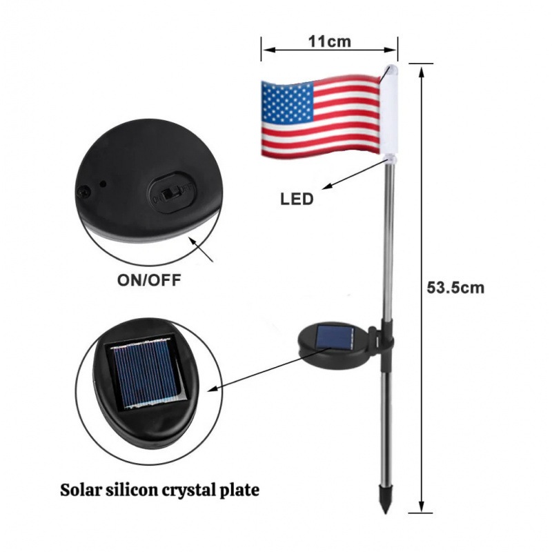 🔥Last Day: 49% OFF🔥8 Solar American Flag Pathway Lights – Red, White & Blue Yard Glow for 250th Independence Celebration 🇺🇸✨