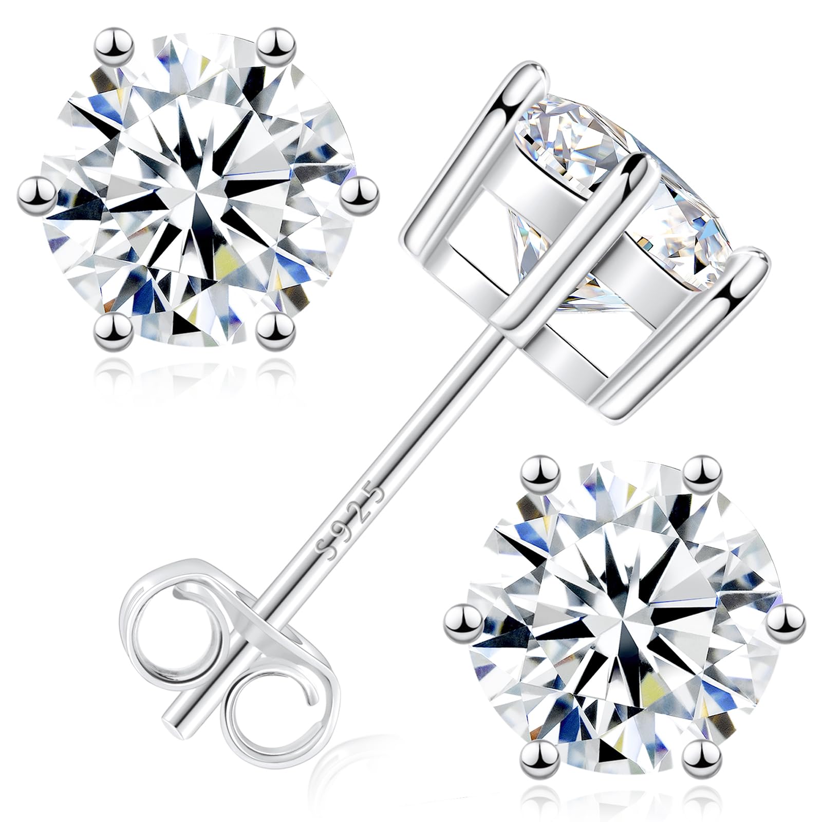 Luxury Solitaire 6-Prong Moissanite Necklace (🎁FREE Earrings included)