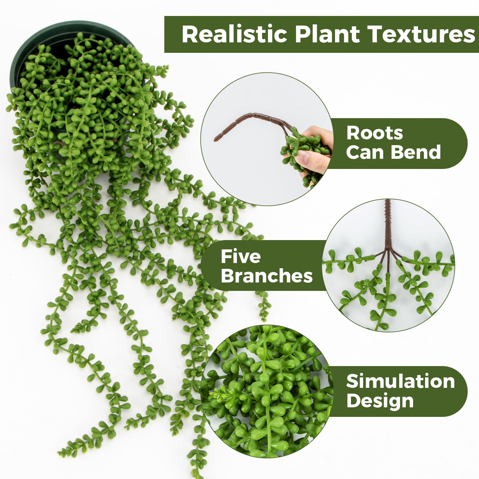 "Unkillable String of Pearls"-Artificial Hanging Succulents Greenery