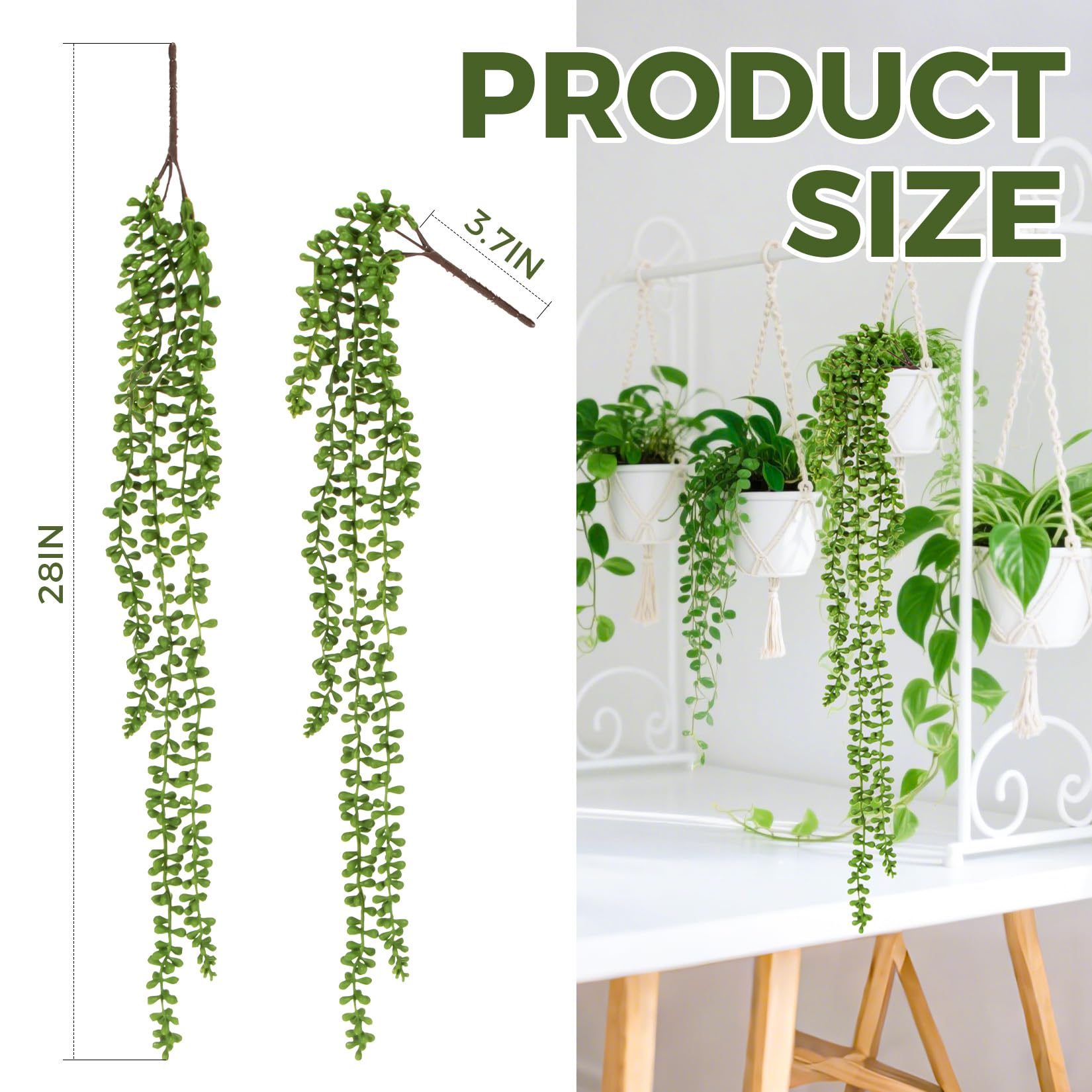 "Unkillable String of Pearls"-Artificial Hanging Succulents Greenery