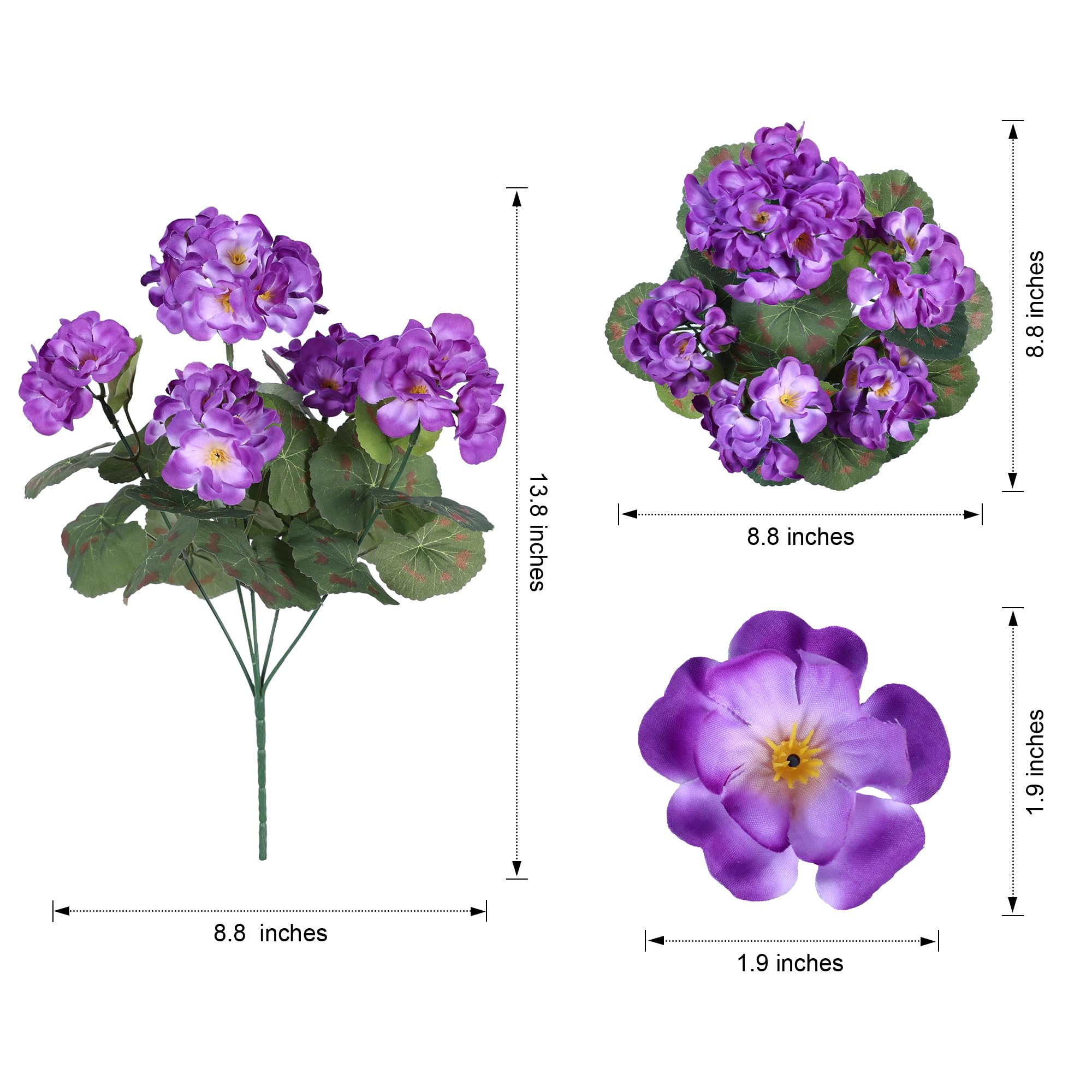 🌸 Lush, UV-Resistant Artificial Geraniums – Real Look, No Maintenance! 🌞🏡💐