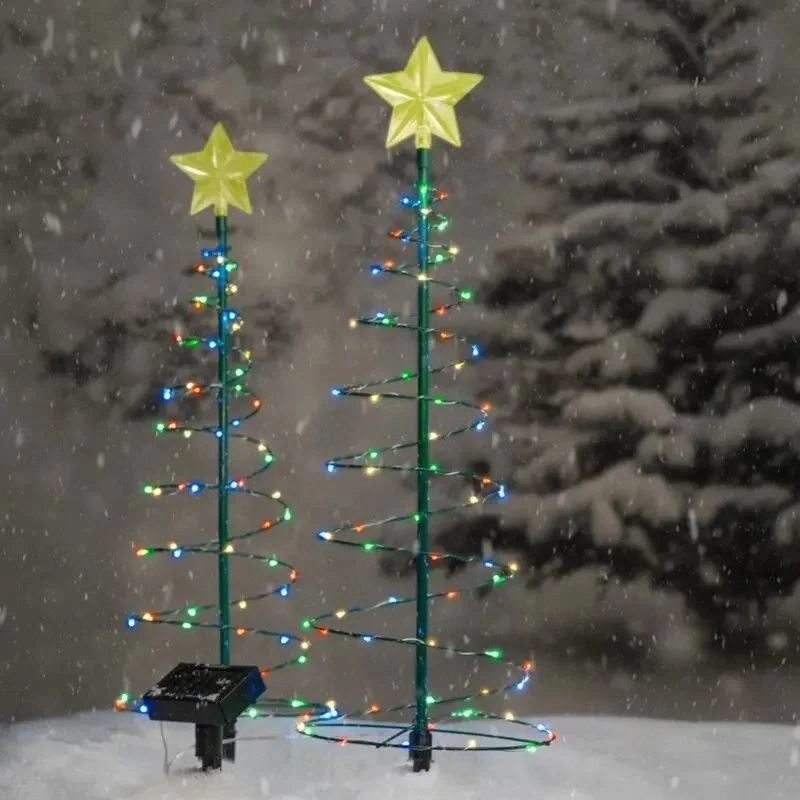 🎄Christmas Tree Pathway Lights ✨Solar LED String Waterproof Decor🎅