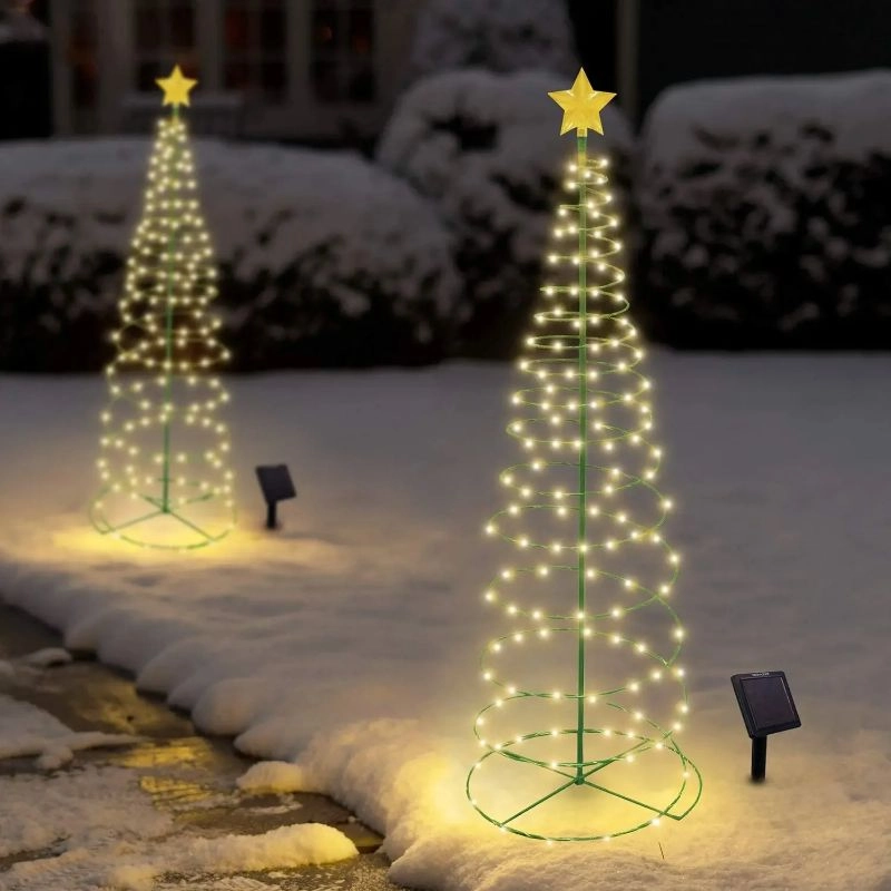 🎄Christmas Tree Pathway Lights ✨Solar LED String Waterproof Decor🎅