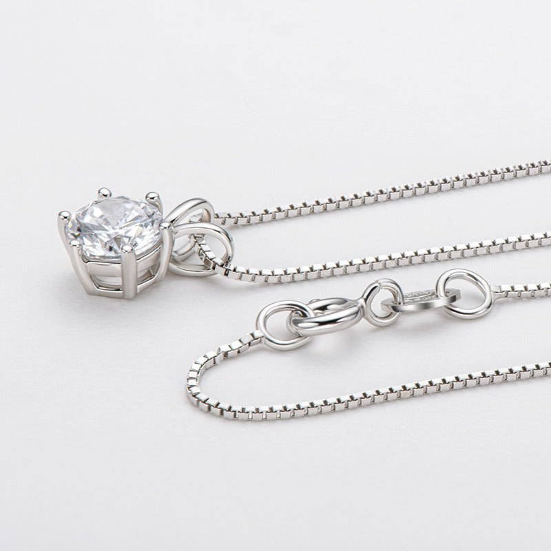 Luxury Solitaire Moissanite Necklace (FREE Earrings included)