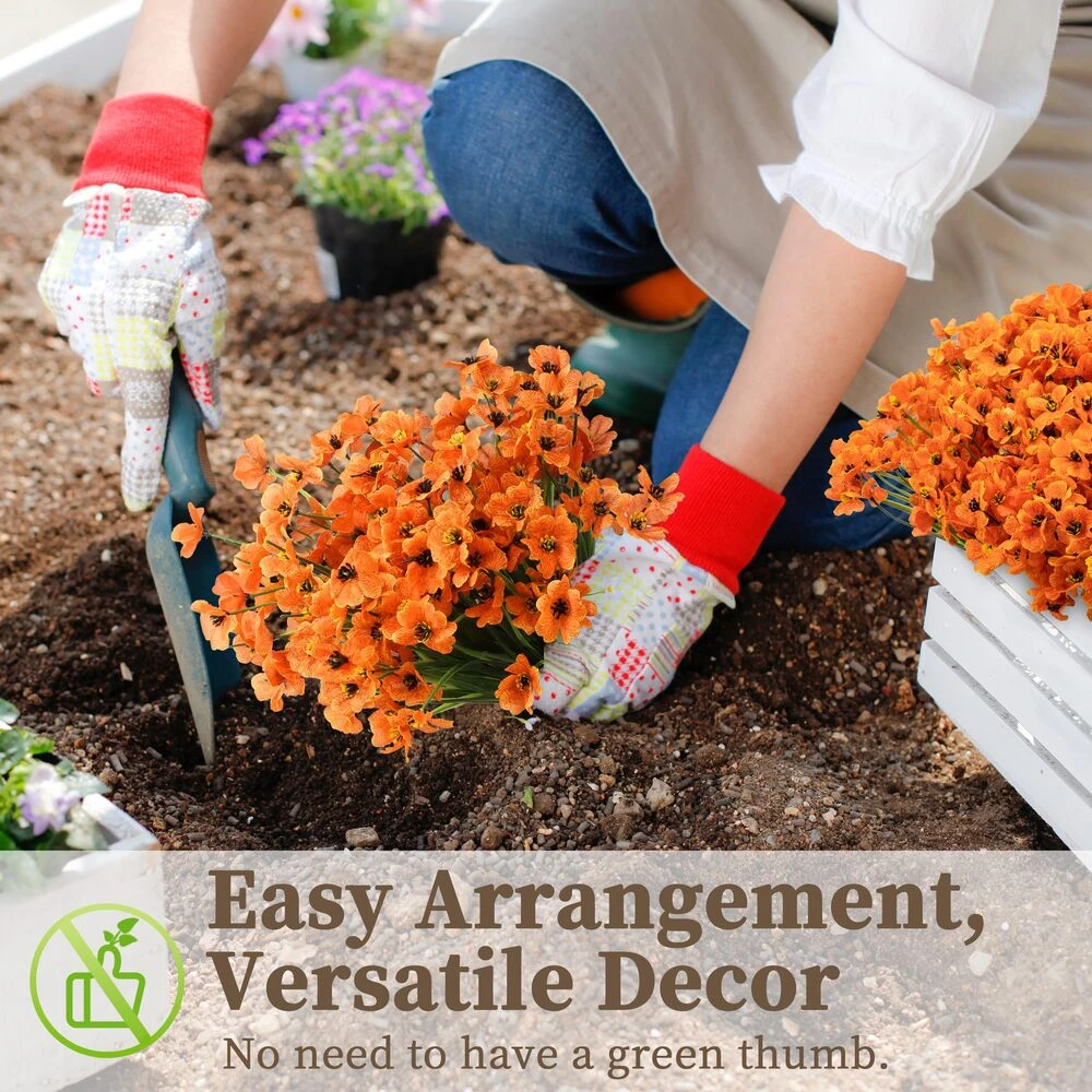 💥$9.98 On Sale - 💐Lifelike UV-Resistant Sunset Flowers – Waterproof, Windproof & Perfect for Fall Decor 🍂