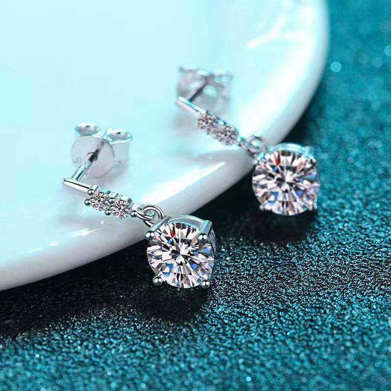 Dazzling Moissanite Drop Earrings