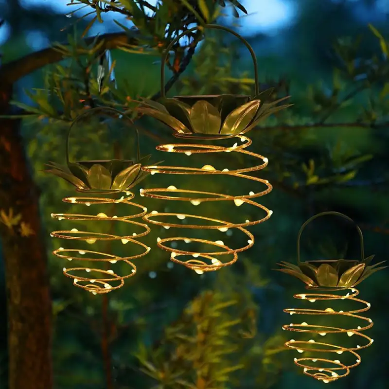 Outdoor Solar Hanging Pineapple Lantern Lights