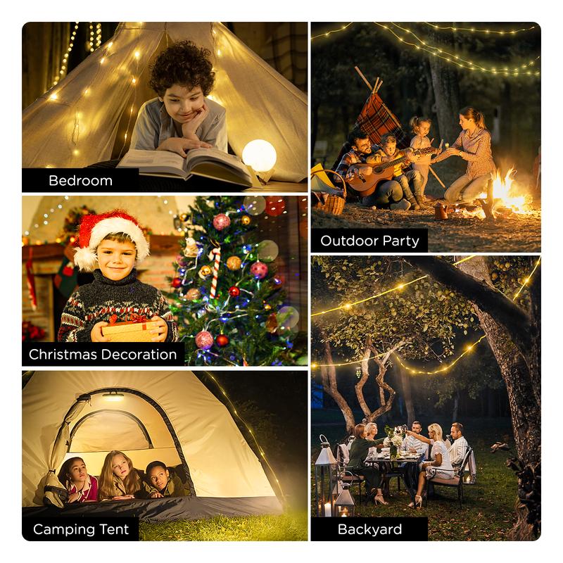 32.8Ft Retractable Camping String Lights