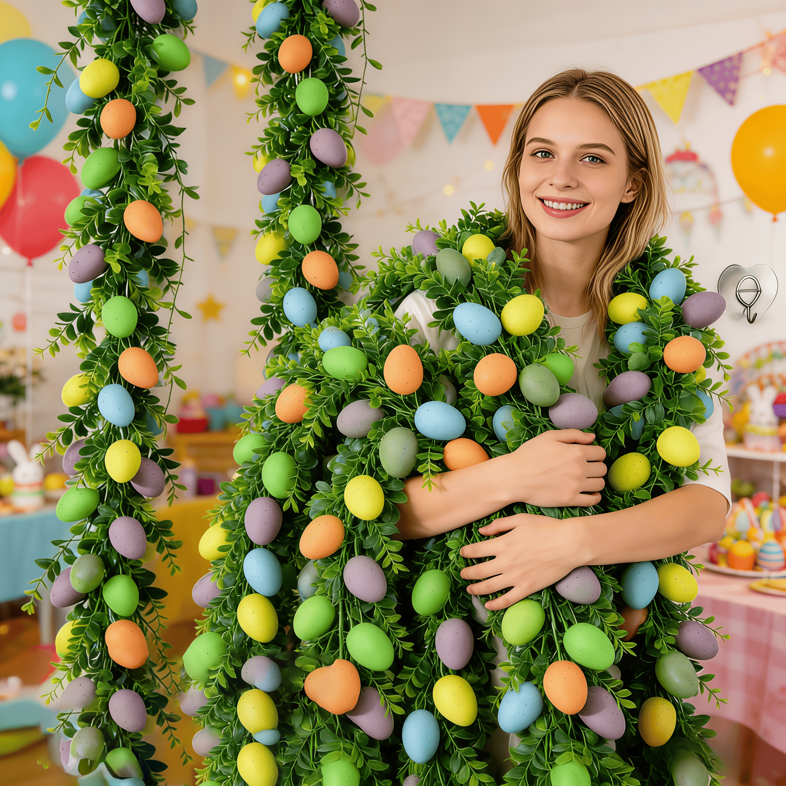 🐣 Pre-lit Easter Egg Garland – Light Up Your Spring & Easter Joy