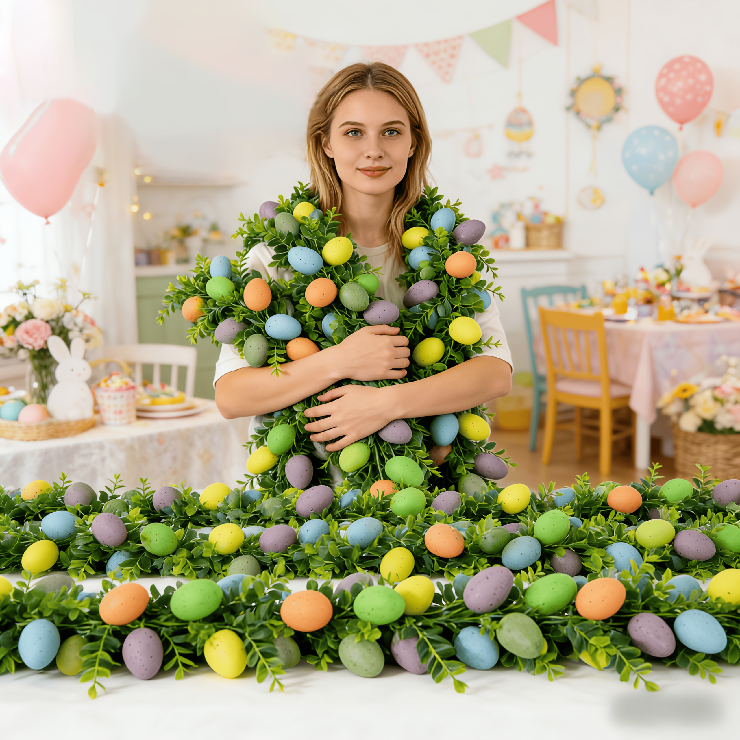 🐣 Pre-lit Easter Egg Garland – Light Up Your Spring & Easter Joy