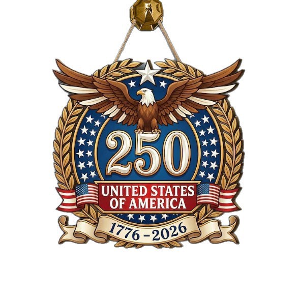 USA 250th Anniversary Patriotic Wreath Door Sign