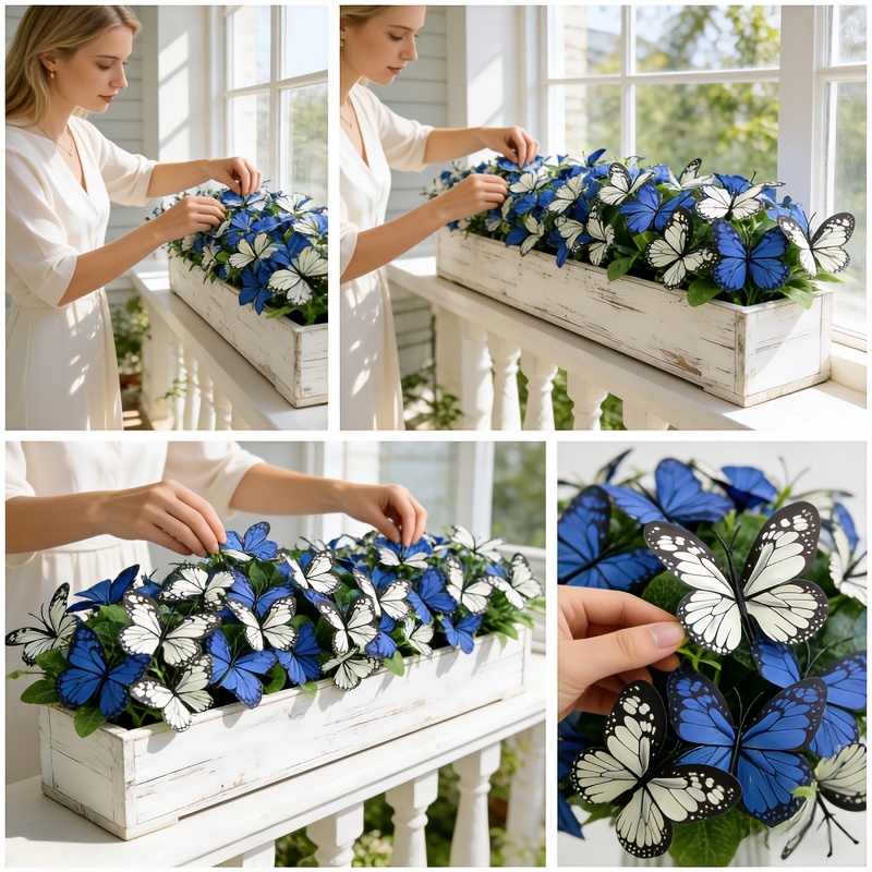 🔥Each $2.99 On Sale Today Only🦋Artificial Butterfly Flowers- UV resistant, Waterproof, Windproof