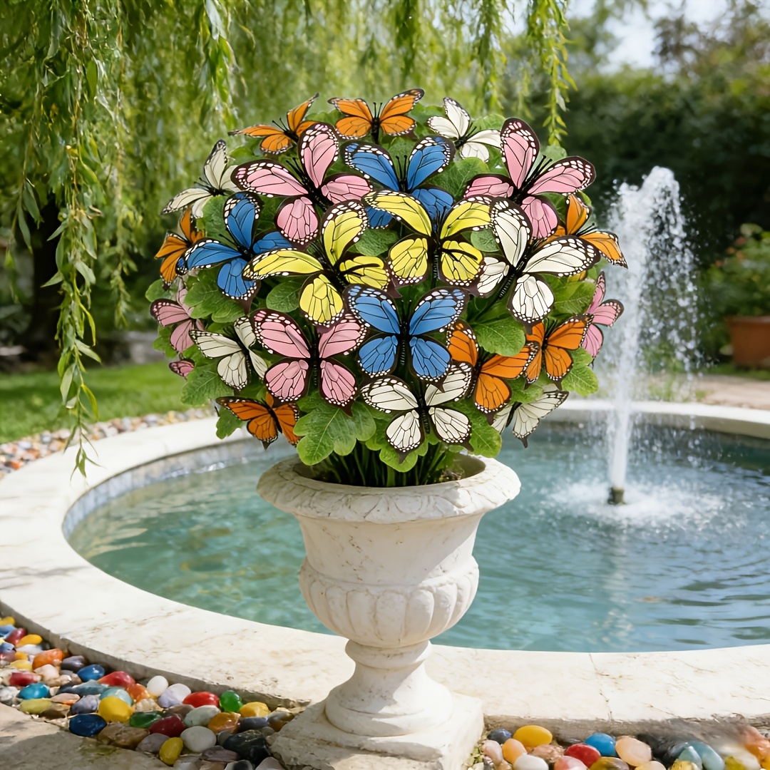 🔥Each $2.99 On Sale Today Only🦋Artificial Butterfly Flowers- UV resistant, Waterproof, Windproof