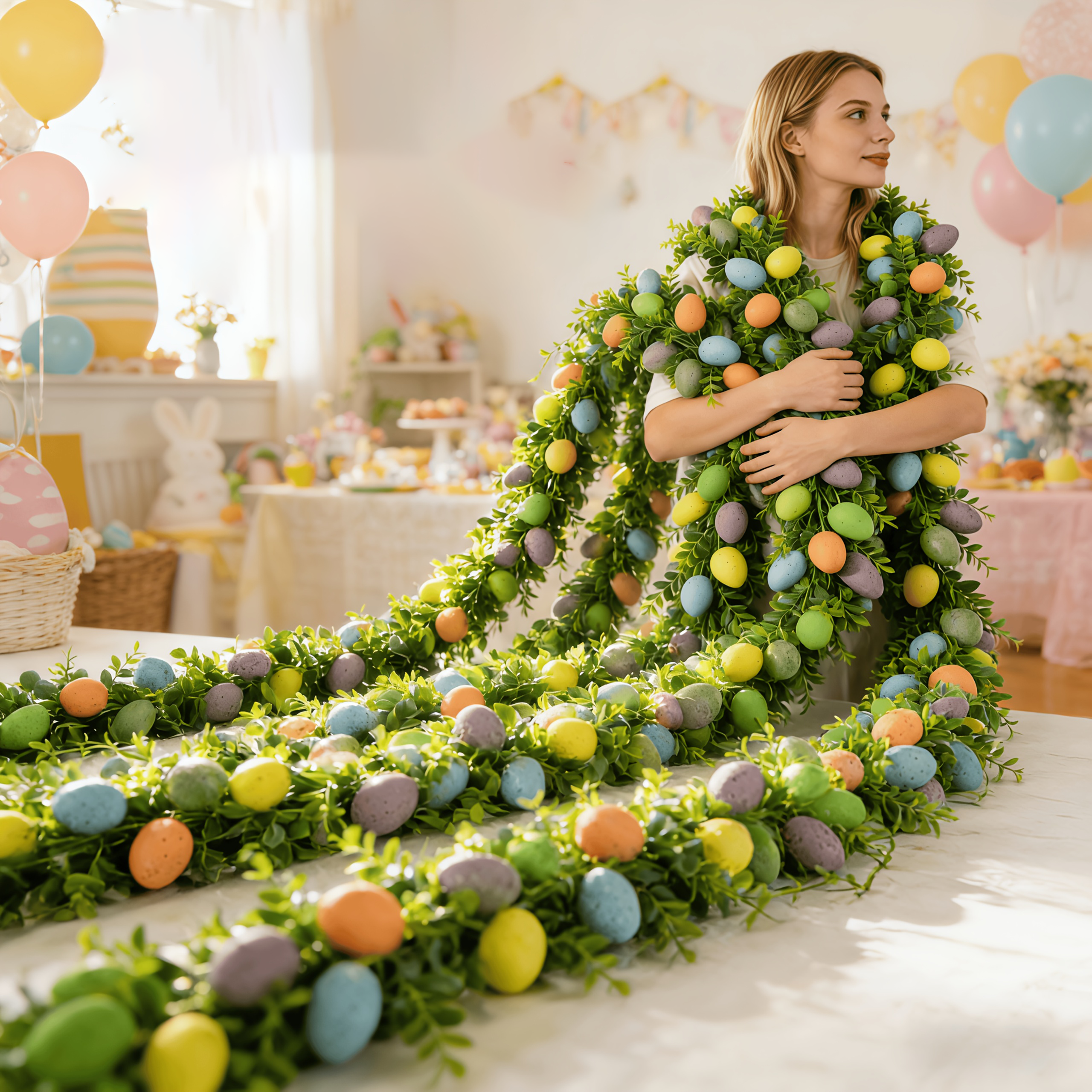 🐣 Pre-lit Easter Egg Garland – Light Up Your Spring & Easter Joy