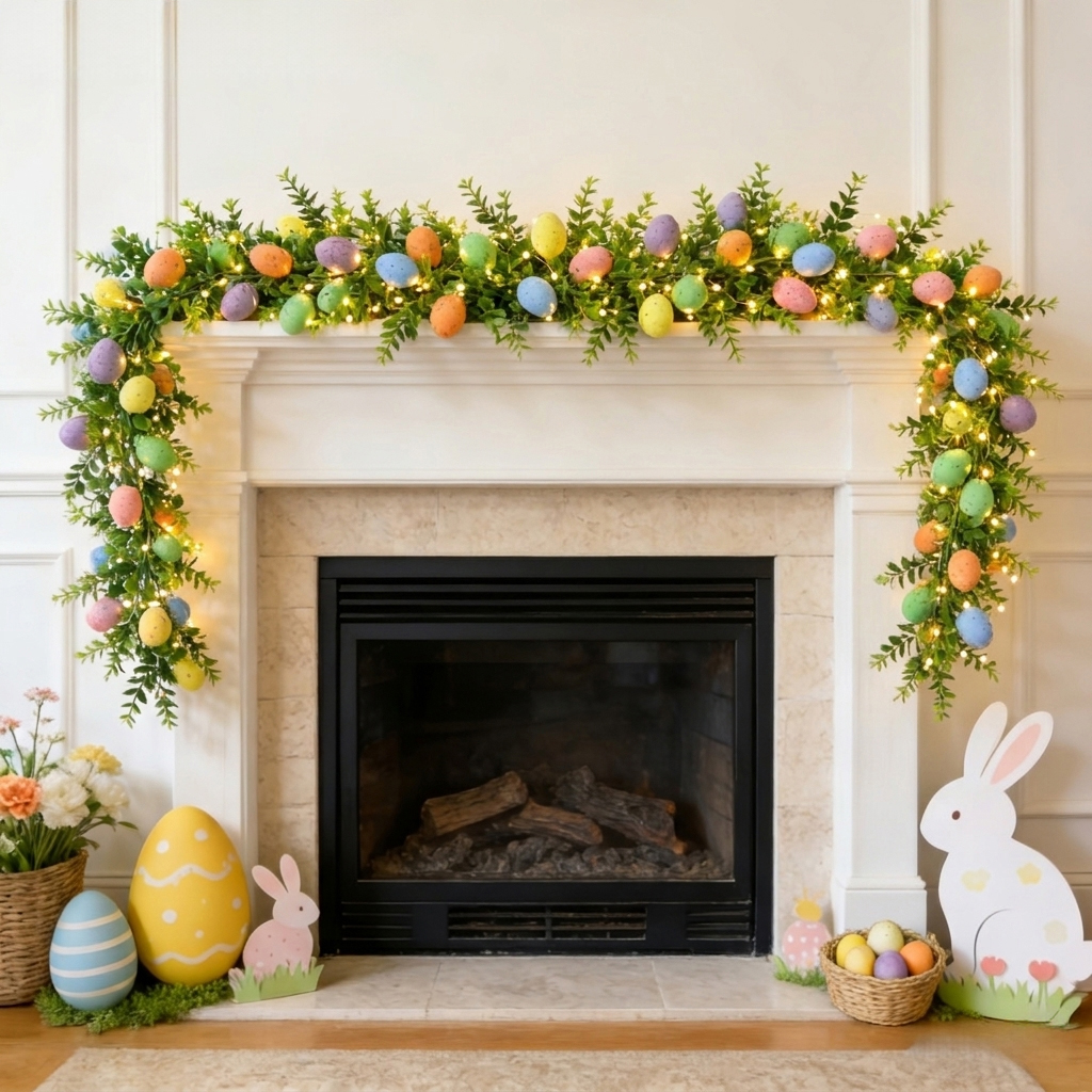 🐣 Pre-lit Easter Egg Garland – Light Up Your Spring & Easter Joy