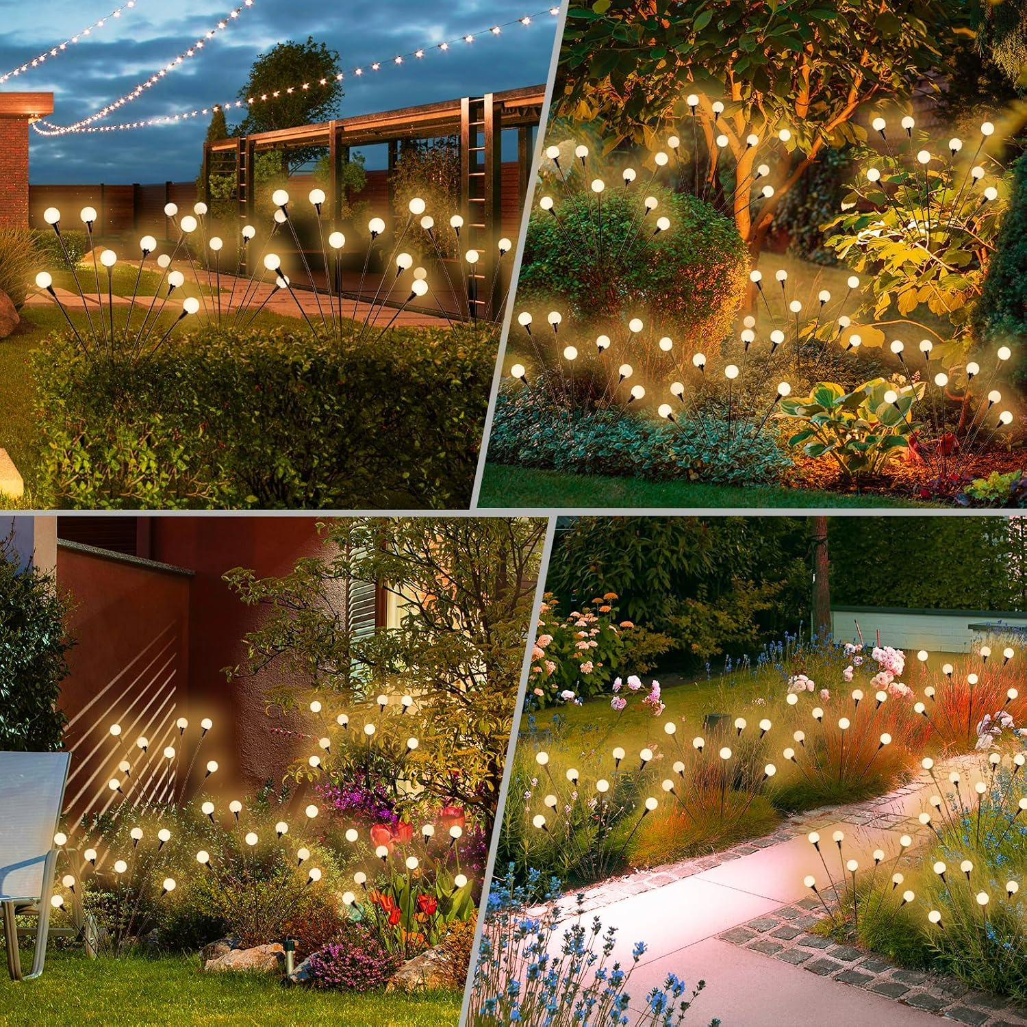 SolaBloom: Solar Firefly Garden Stake Lights
