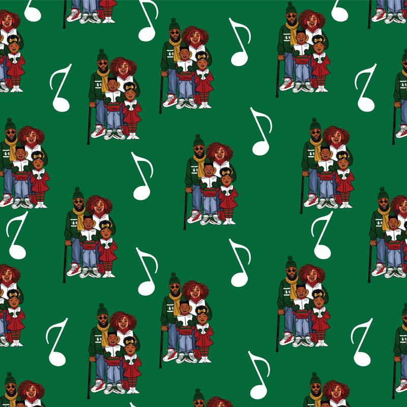 🔥$9.97 On Sale Today Only🤶🏾Home for the Holidays Black Santa Wrapping paper