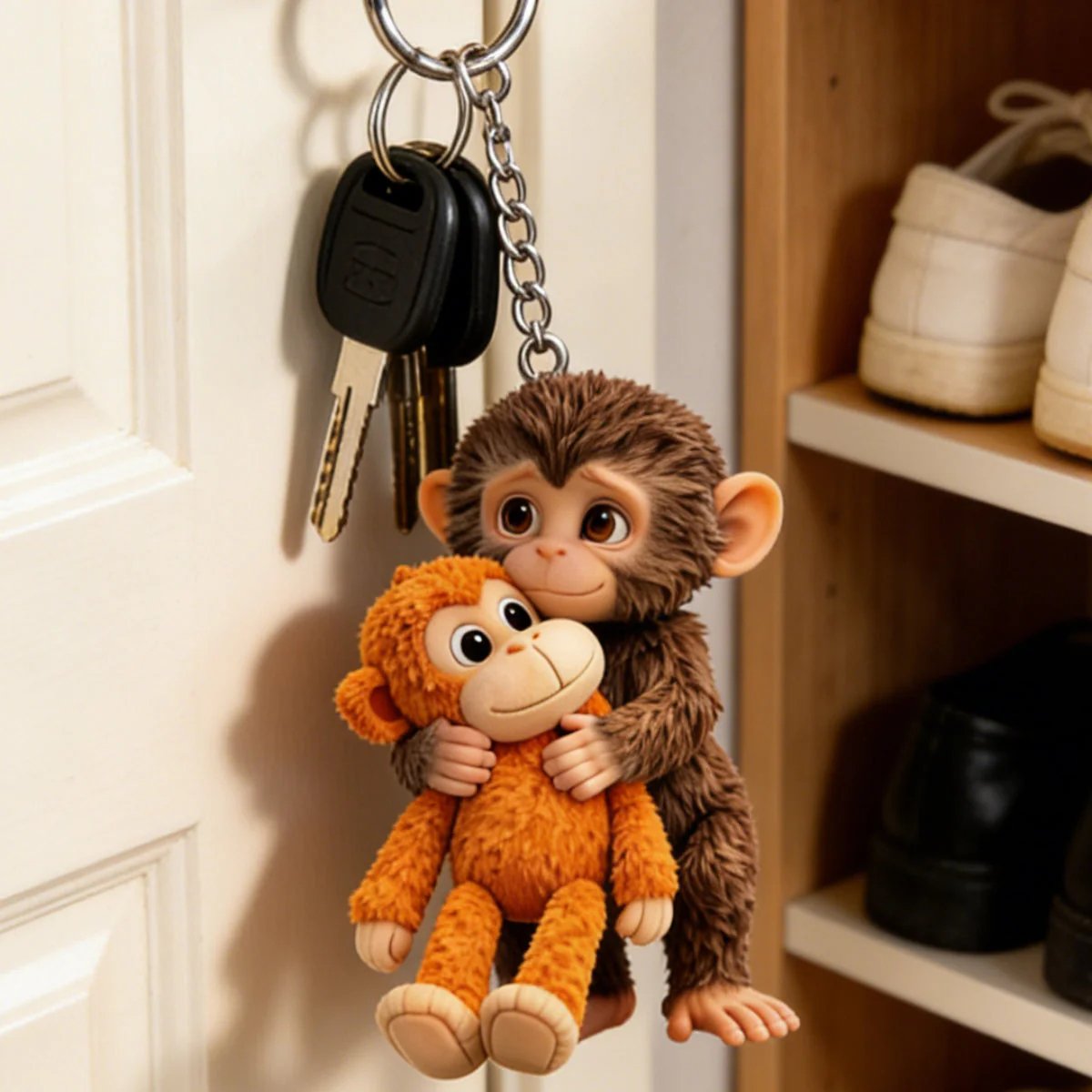 🔥 $8.99 On Sale Only Today - 🐵 3D Viral Punch Monkey Keychain 💕🎁Emotional Gift for Animal Lovers, Family, Friends, Loved Ones