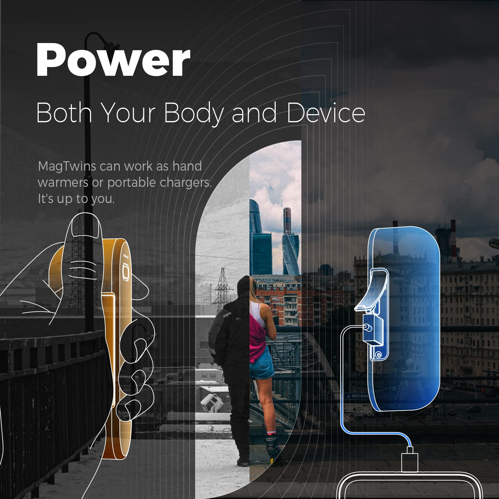 🔥Hand Warmers Rechargeable, 2 Pack Magnetic Electric Hand Warmer🎁