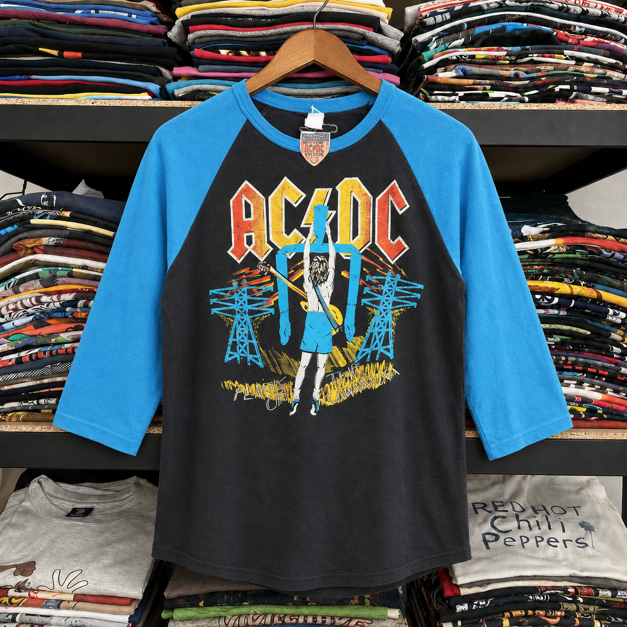 Rare Vintage AC/DC Raglan Shirt – Hard to Find, Nearly Sold Out