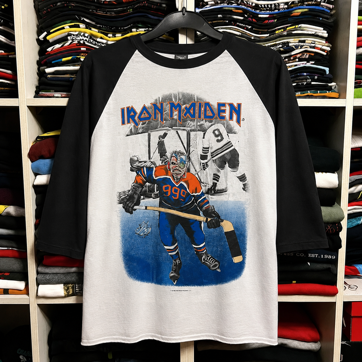 Rare Hard To Find Vintage Iron Maiden Raglan T-Shirt, Nearly Sold Out Collectors Piece