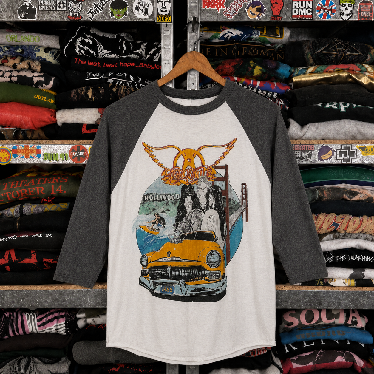 Rare Vintage Aerosmith Raglan Shirt – Hard to Find, Nearly Sold Out