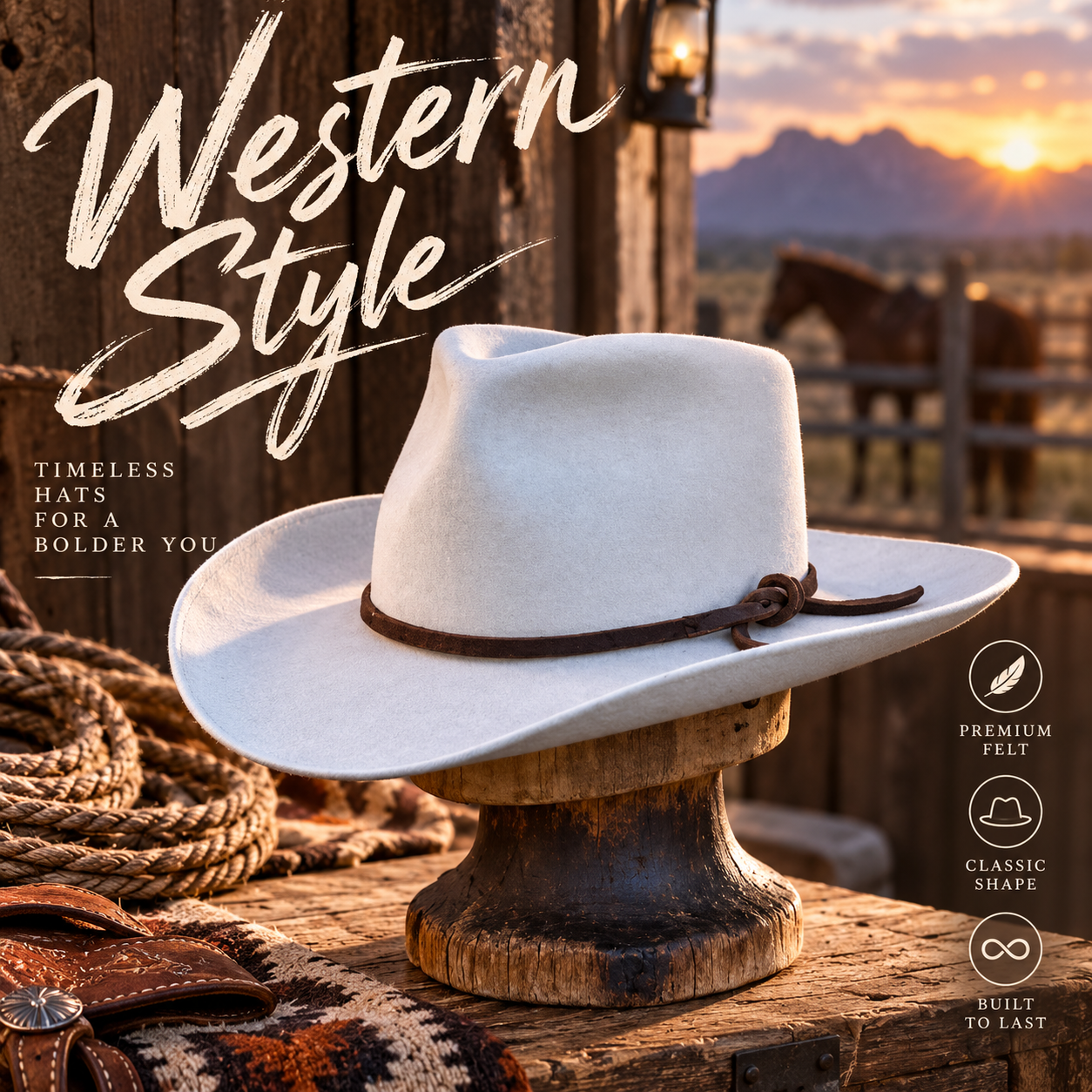 Louisiana Bayou Custom Nutria Felt Western Hat