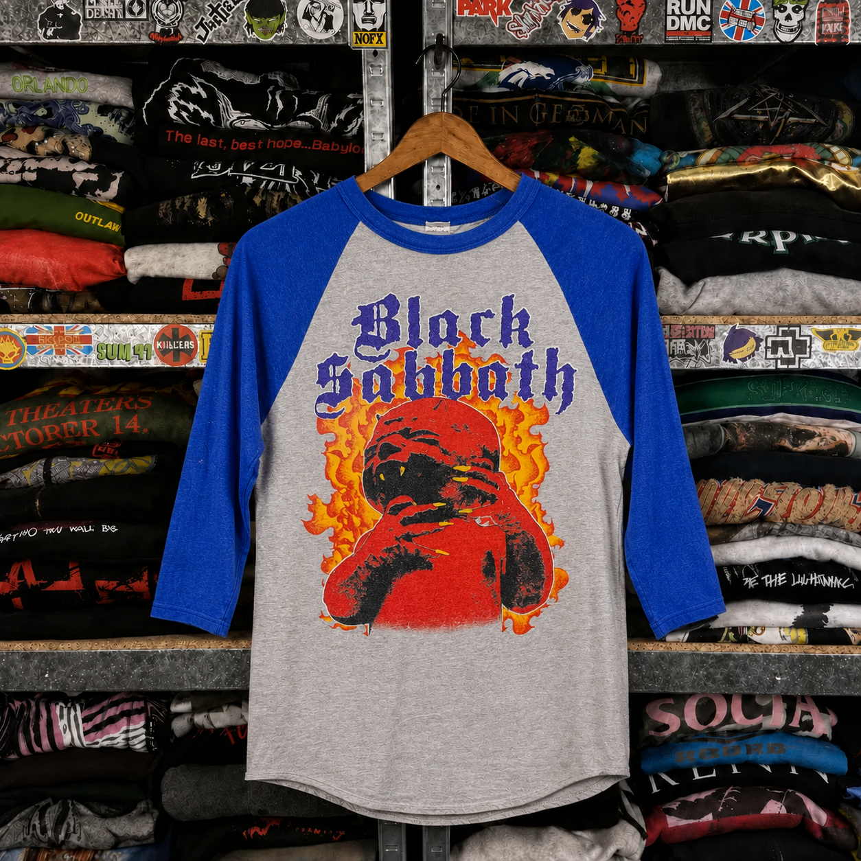 Rare Hard To Find Vintage Black Sabbath Raglan Shirt, Nearly Sold Out Collectors Piece