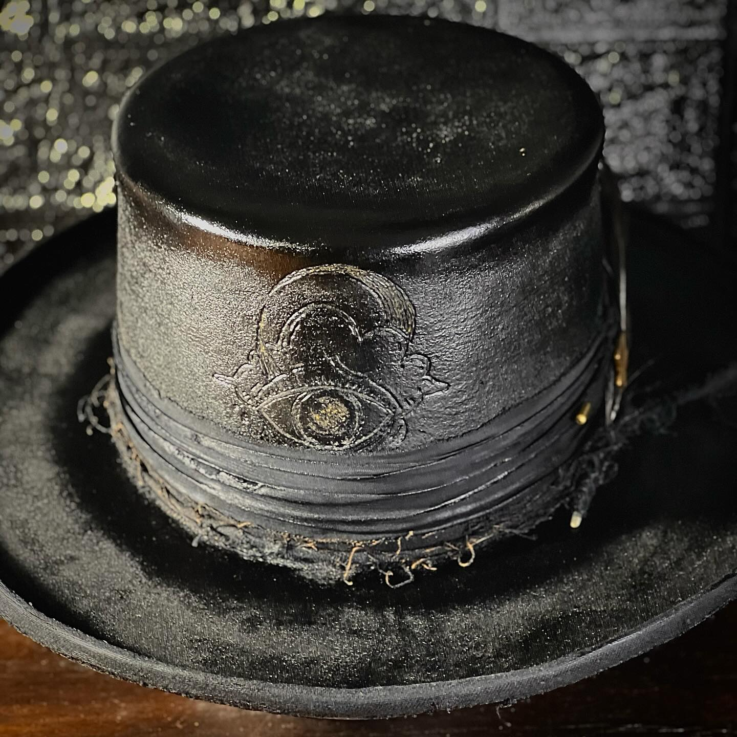 Black-on-Black Oily Distressed Hat