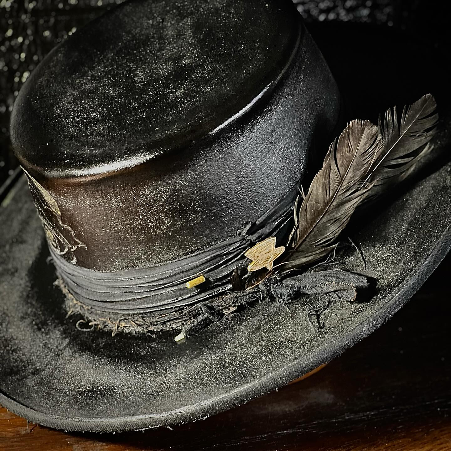 Black-on-Black Oily Distressed Hat