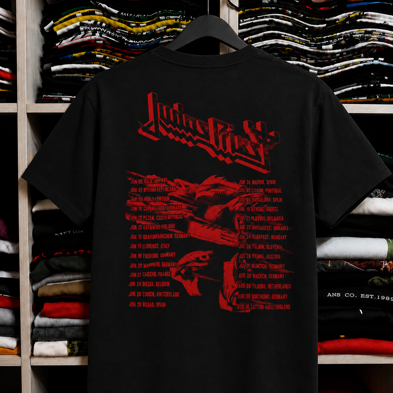 Vintage Judas Priest Fuel For Life Concert T Shirt 1986 Black
