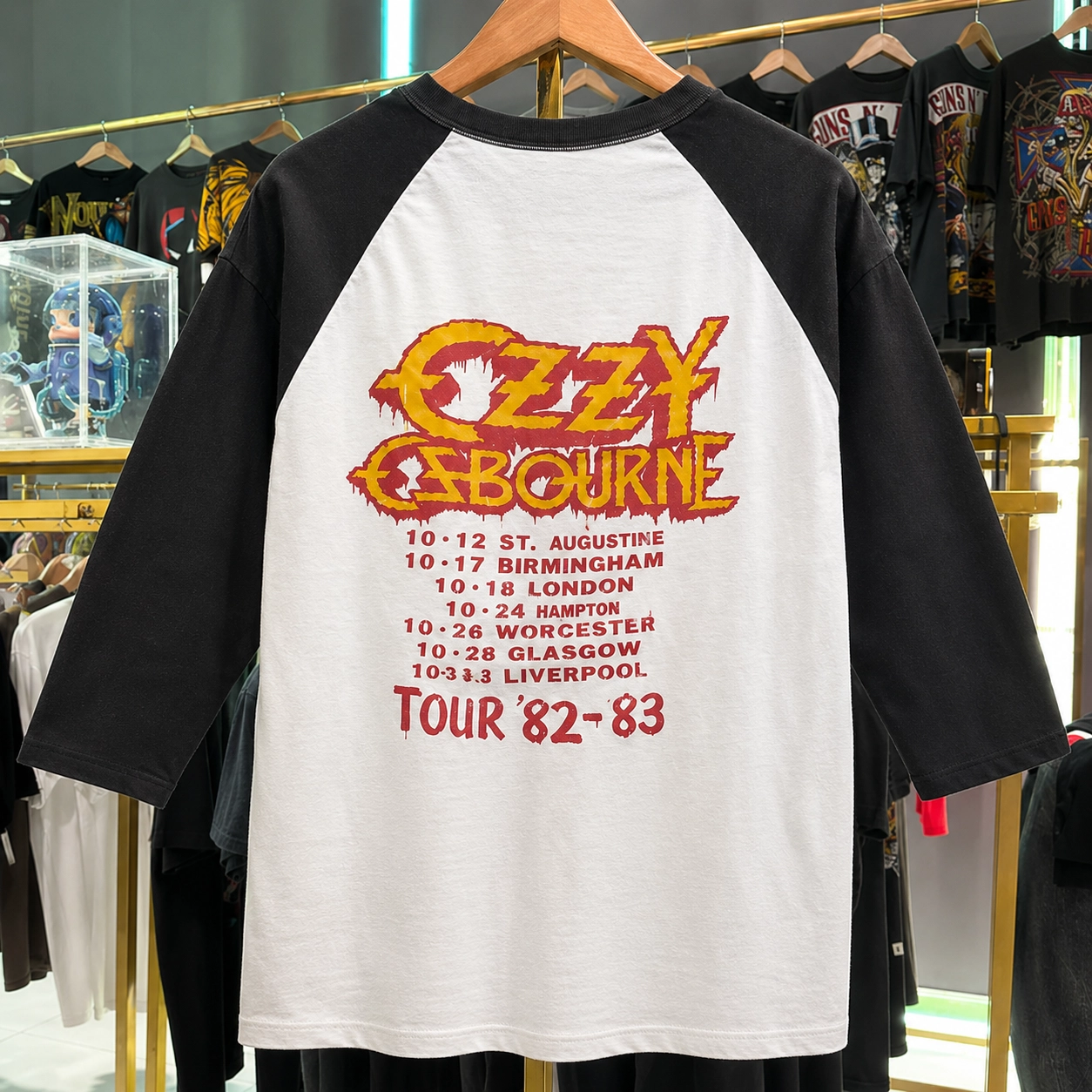 Rare Hard To Find Vintage Ozzy Osbourne Raglan Shirt, Nearly Sold Out Collectors Piece